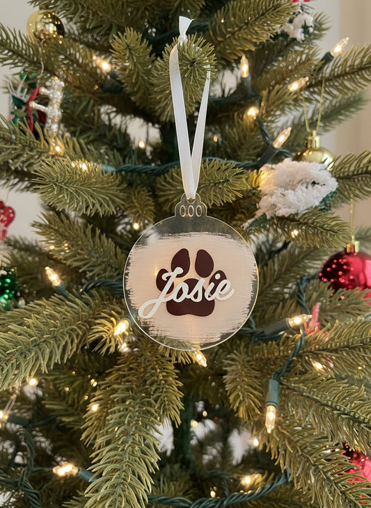 Personalisierter Weihnachtsbaumanhänger Hund/Katze