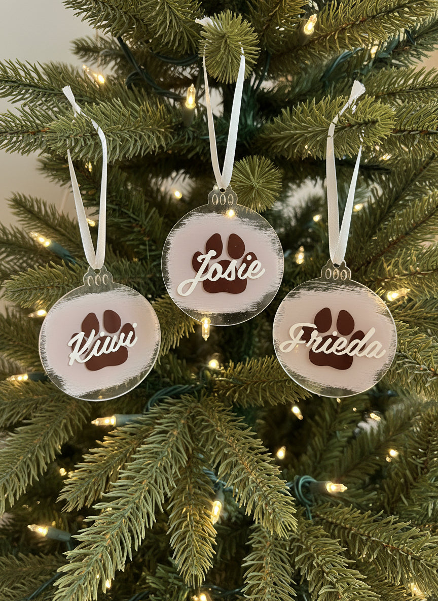 Personalisierter Weihnachtsbaumanhänger Hund/Katze