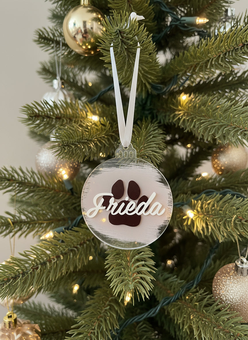 Personalisierter Weihnachtsbaumanhänger Hund/Katze