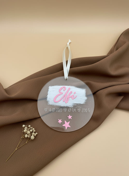 Personalisiertes Acrylglas mit Geburtsdaten